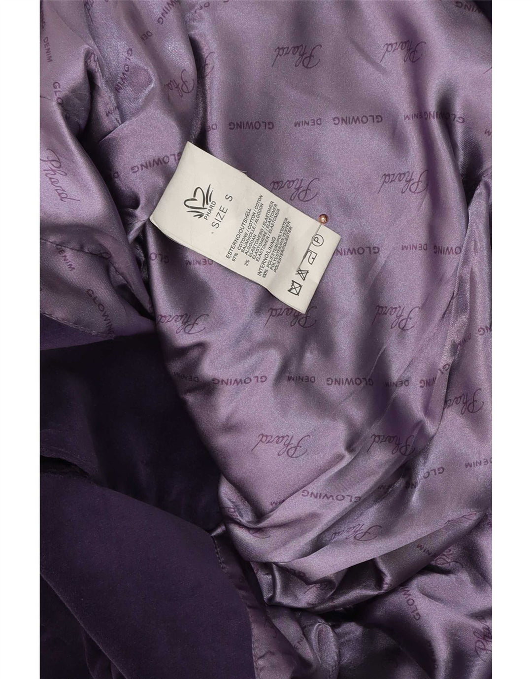 Jachetă Phard pentru femei din catifea cu 2 nasturi, UK 10, bumbac violet mic