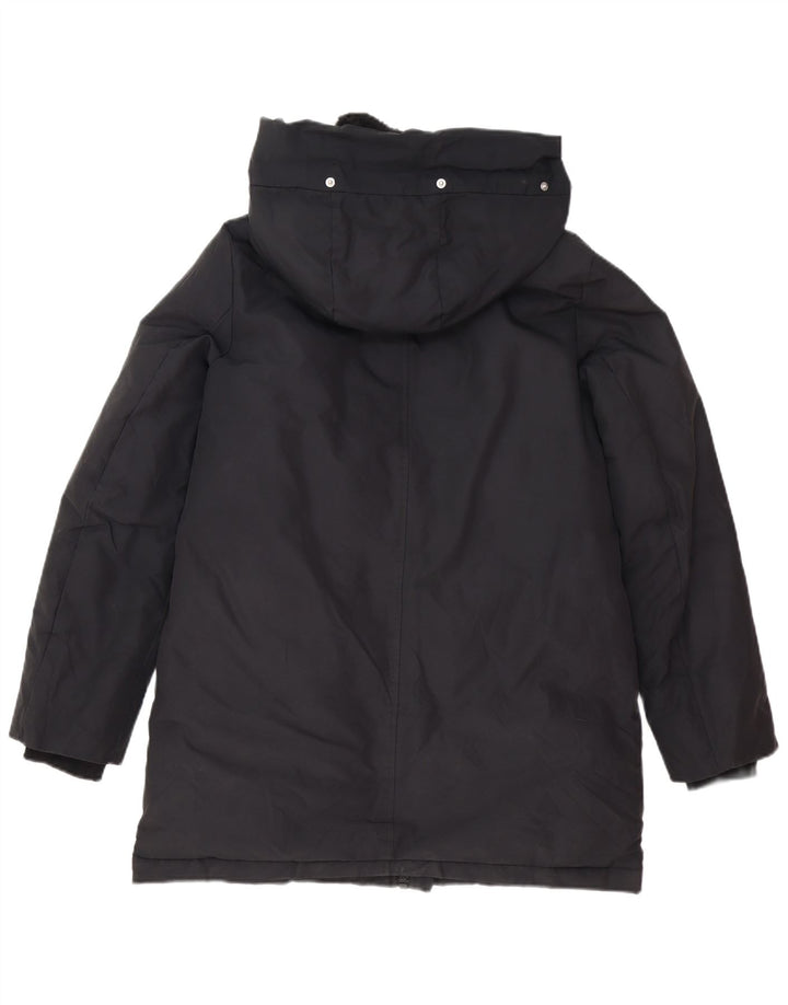 Jachetă parka cu glugă pentru femei Zara UK 6 XS poliester negru