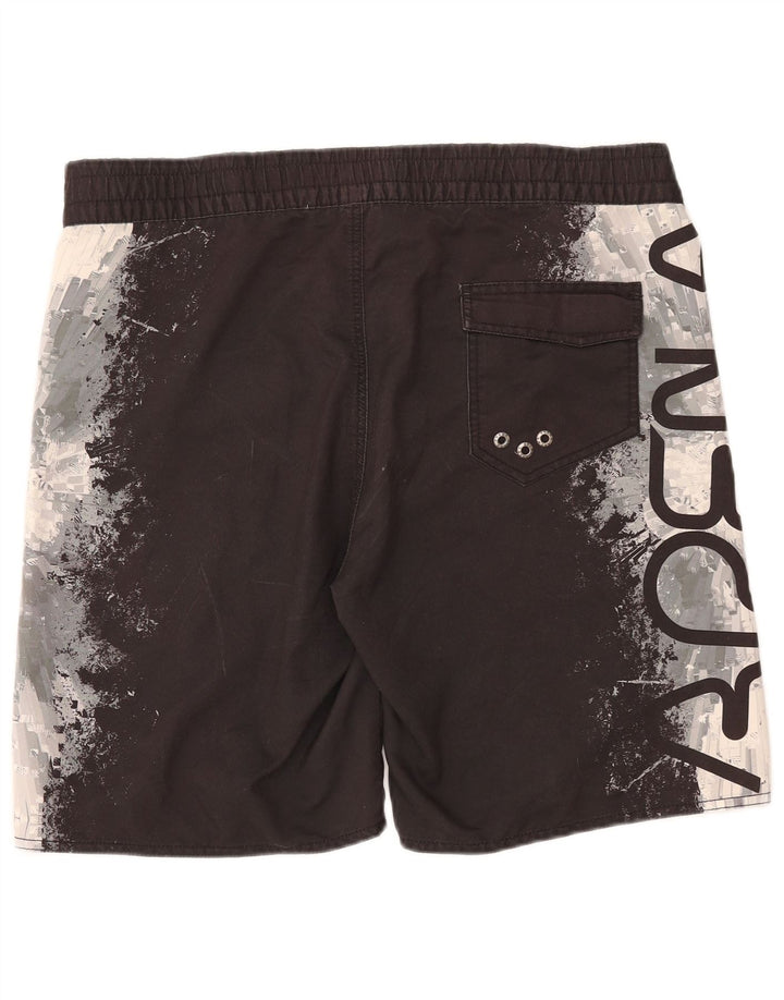 Pantaloni scurți de înot cu grafică pentru bărbați ARENA, poliester color bloc mediu, negru