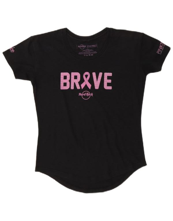 Hard Rock Cafe pentru femei Pinktober Tricou grafic Top UK 6 XS Bleumarin