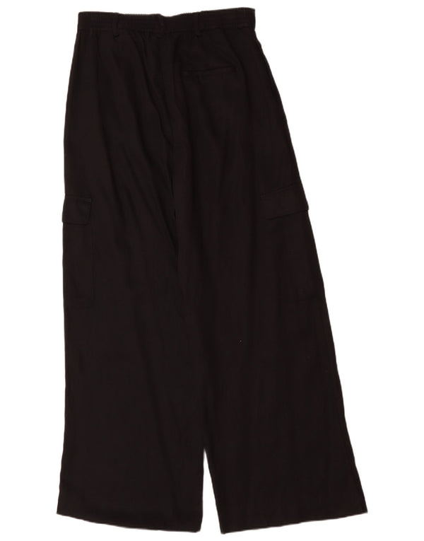 Pantaloni cargo largi pentru femei cu talie înaltă Zara, mari L32 L30, lyocell negru