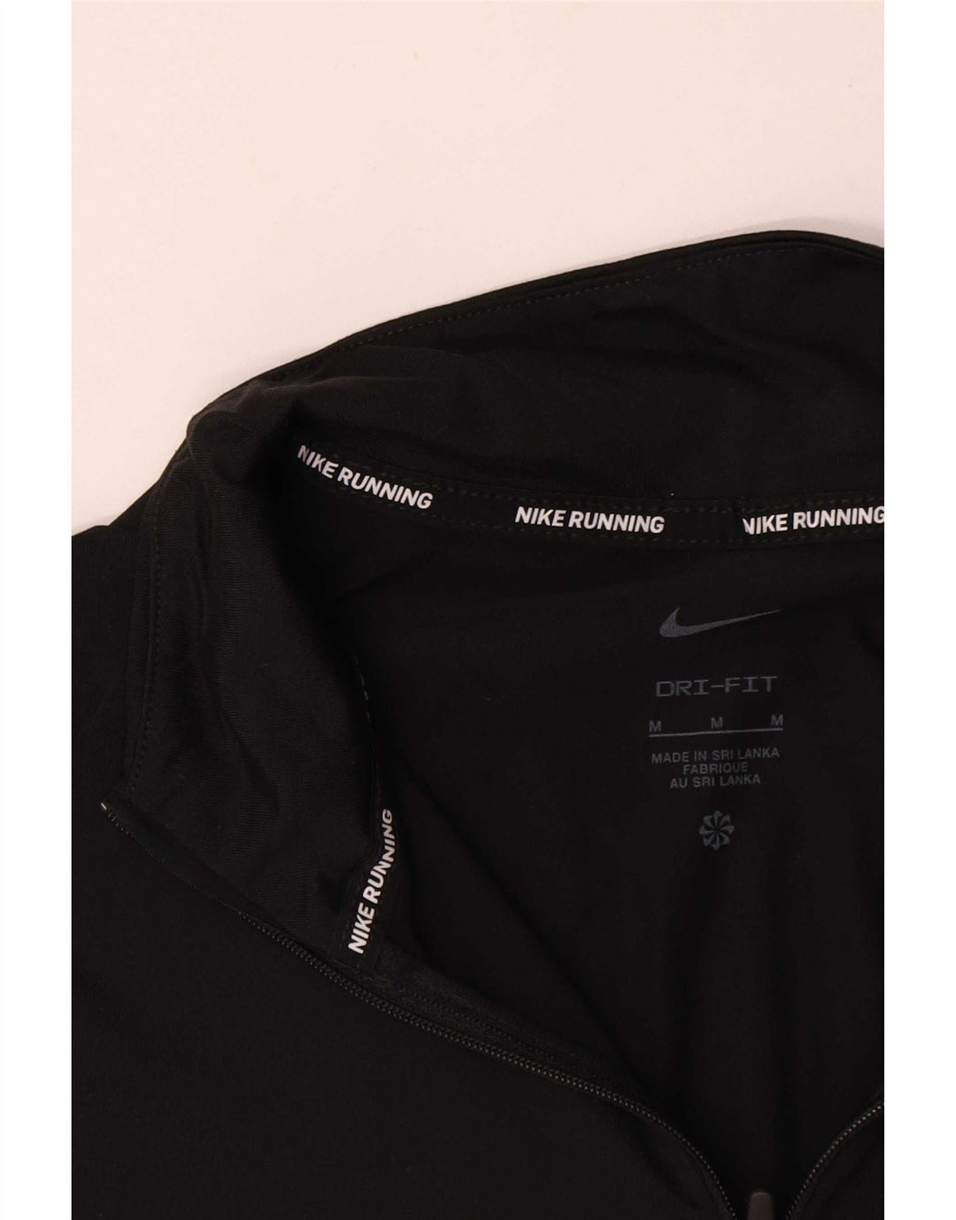 Top de trening pentru bărbați Dri Fit, cu fermoar și gât, din poliester negru mediu