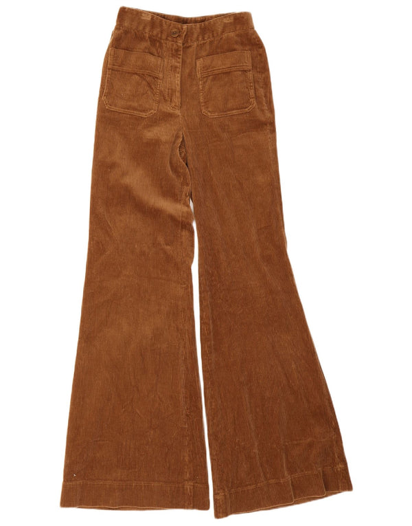 Massimo Dutti Pantaloni damă flare din velur EU 34 2XS W24 L33 maro bumbac