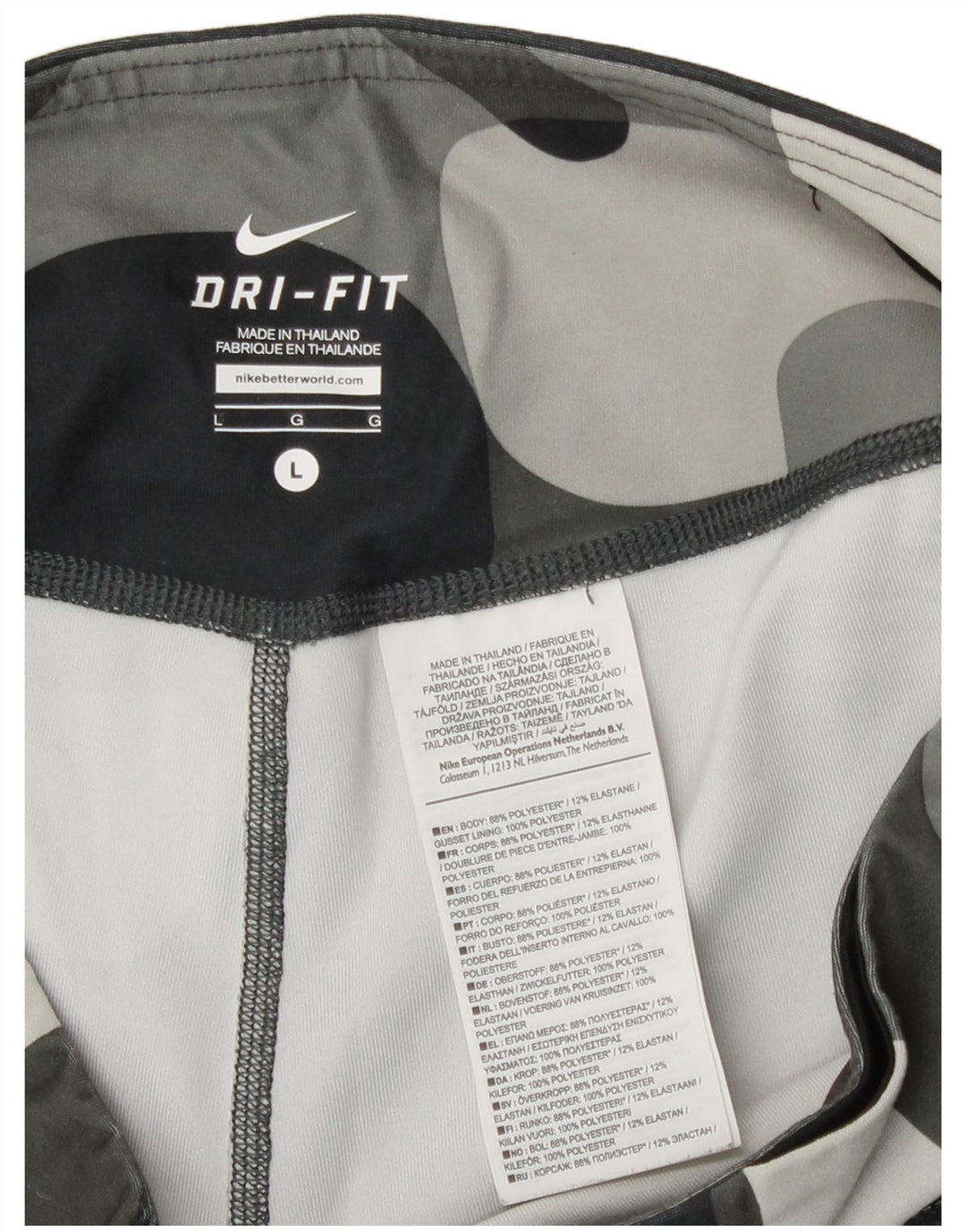 Leggings Dri Fit Nike pentru femei UK 14, mare, gri, camuflaj, poliester