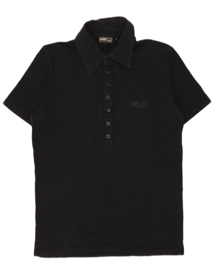Tricou polo cu grafic Lee pentru femei UK 10, bumbac negru mic