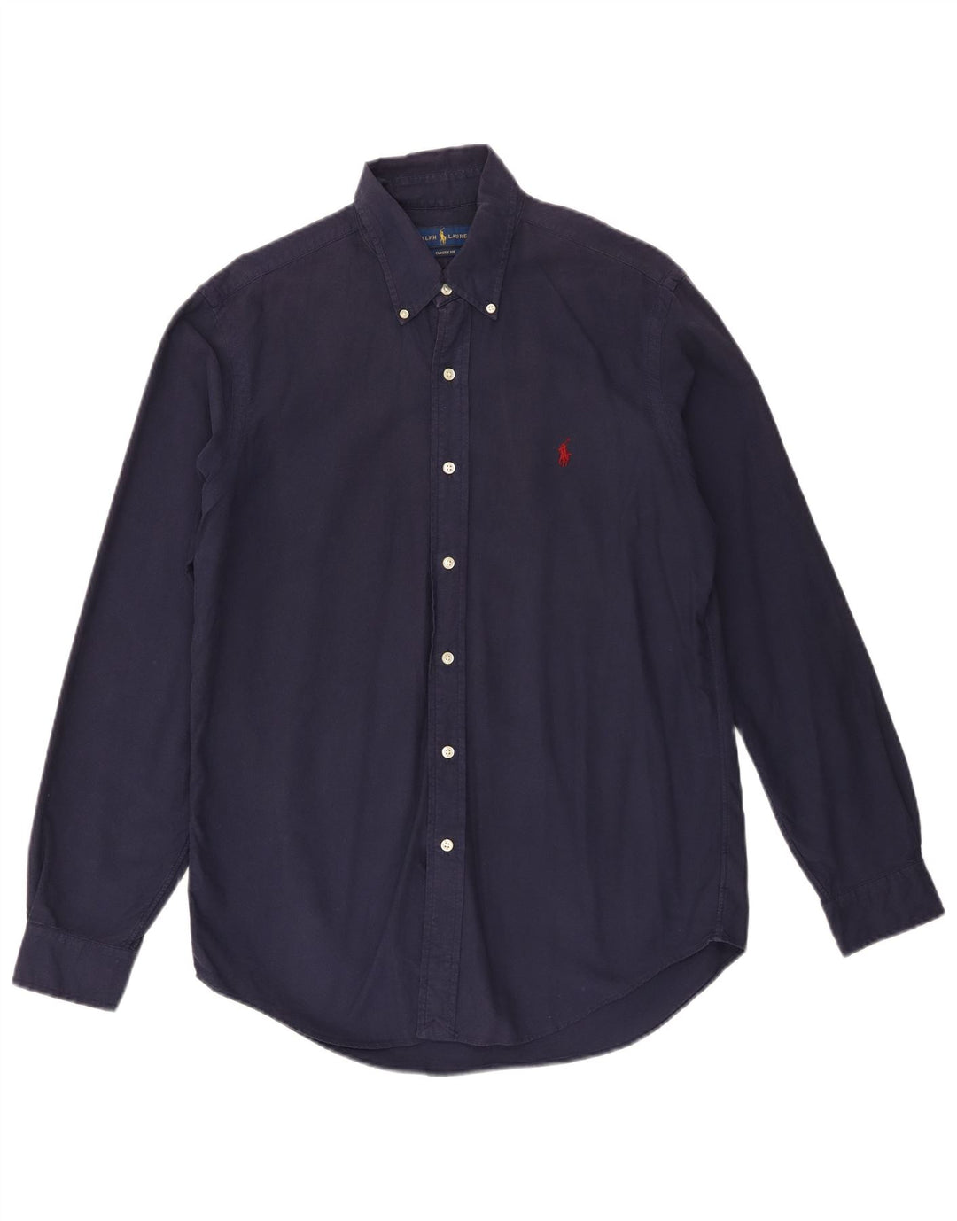 Cămașă pentru bărbați Ralph Lauren, de culoare clasică, din bumbac, albastru bleumarin mediu