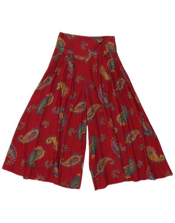 Pantaloni harem vintage pentru femei cu talie înaltă IT 42 Medium W26 L19 Red Paisley