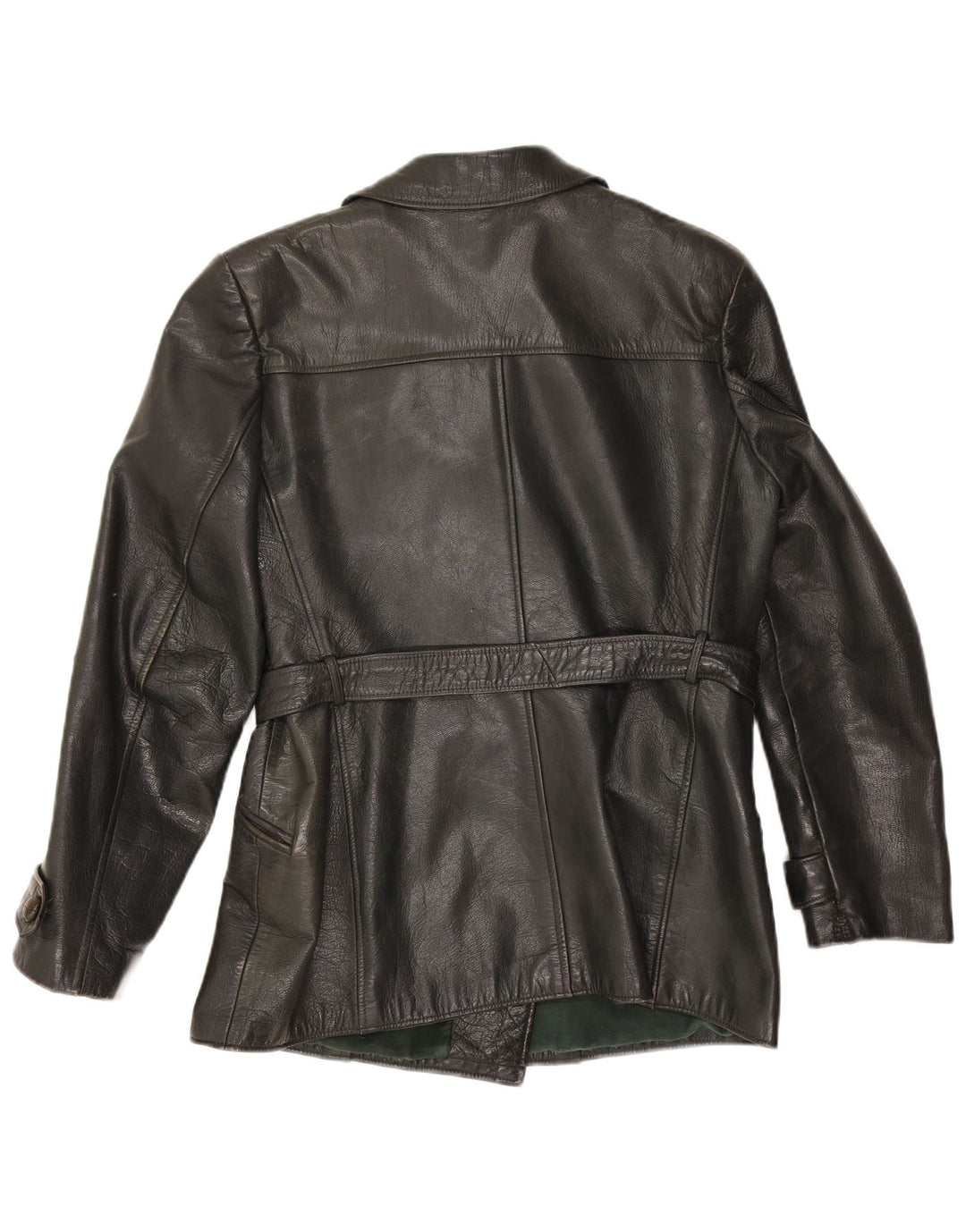 Jachetă de piele vintage pentru femei UK 14 Medium Black