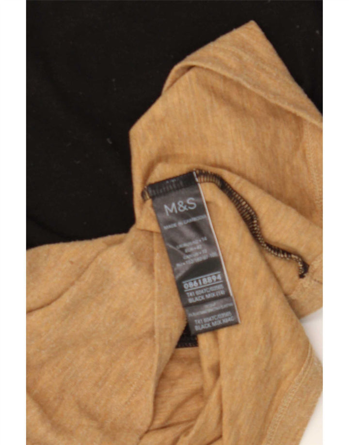 Marks & Spencer Top pentru femei cu mânecă lungă UK 14 Medium Black Colorblock