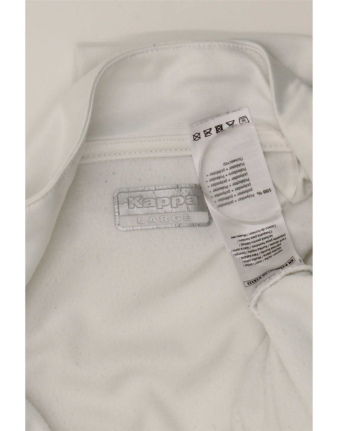 Tricou tip jachetă pentru bărbați Kappa, mărime mare, alb, poliester