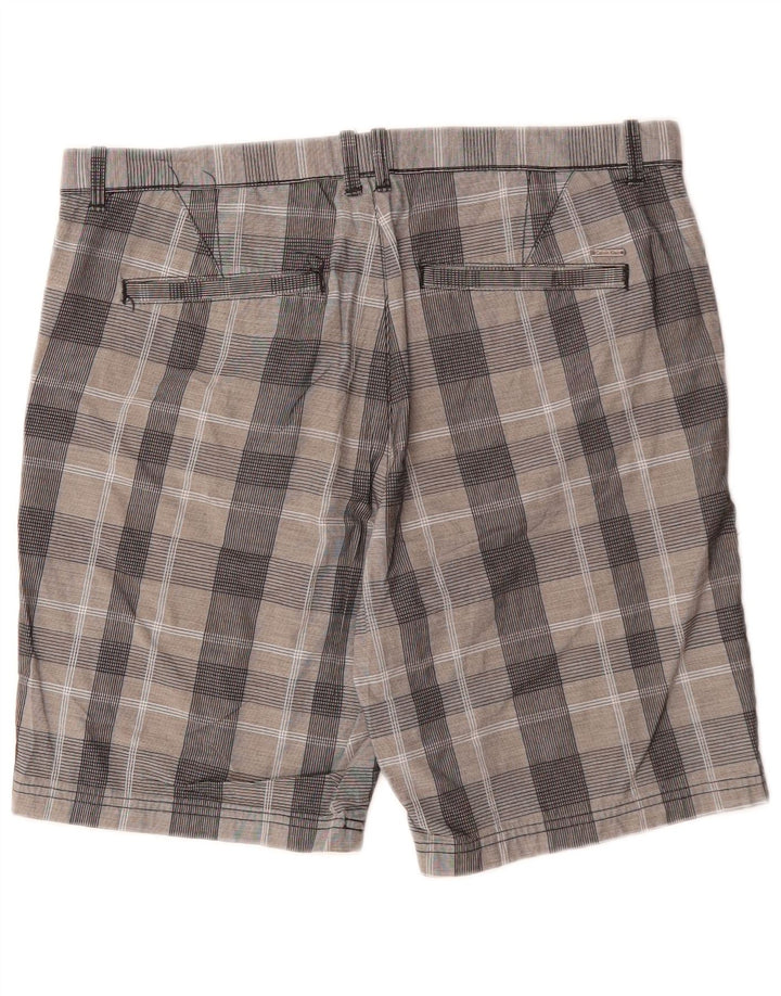 Pantaloni scurți chino pentru bărbați Calvin Klein W32, bumbac cu carouri, gri mediu
