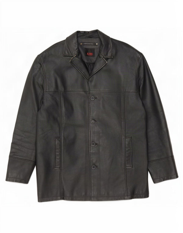 Geaca de piele vintage pentru barbati IT 48 Medium Black