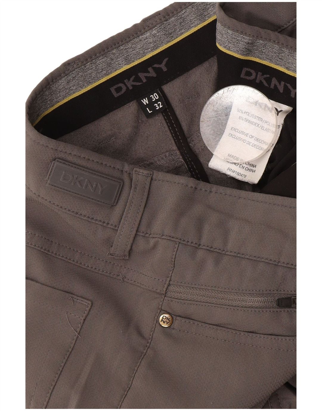 Dkny Pantaloni drepti pentru bărbați L30 L32 Poliester gri