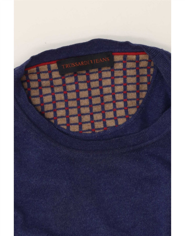 Pulover Trussardi Jeans pentru bărbați, cu gât crew, mare, albastru