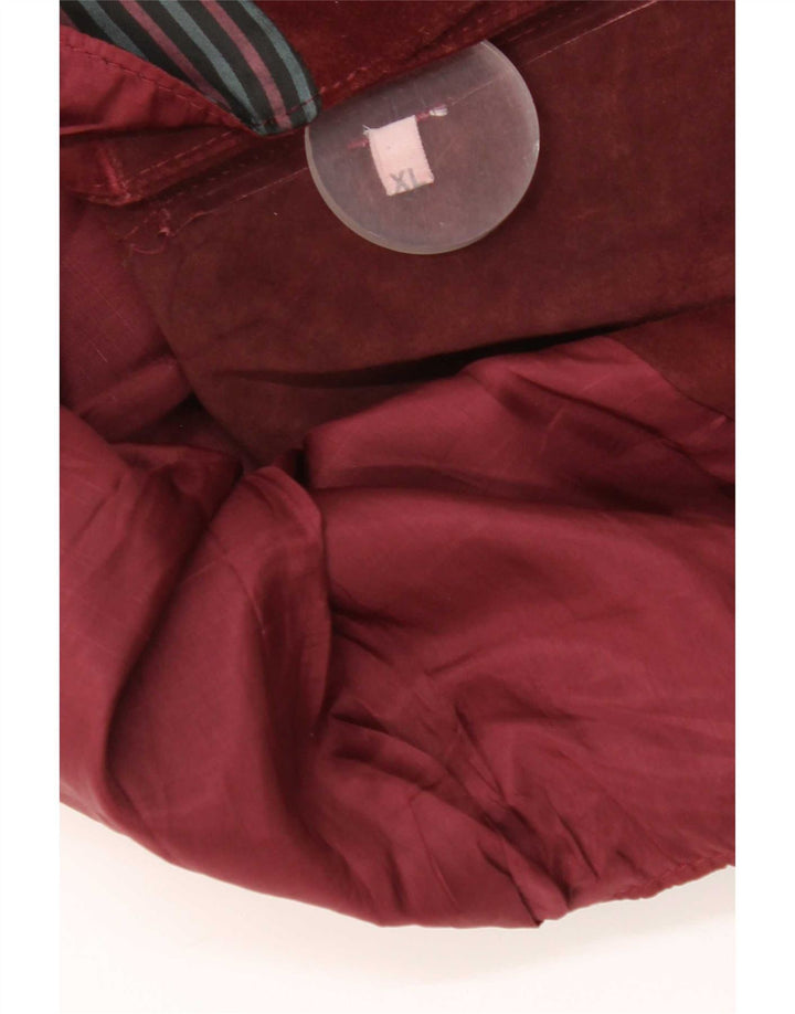 Vestă vintage bărbătească din piele intoarsa XL Burgundy