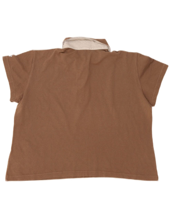 Paul & Shark Tricou Polo Crop pentru Femei UK 20 2XL Maro Bumbac