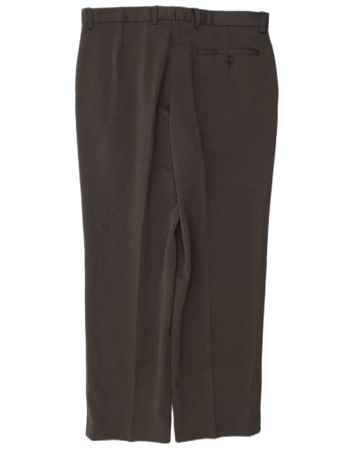 Pantaloni de costum conici pentru bărbați Marks & Spencer L34 L29 Poliester maro