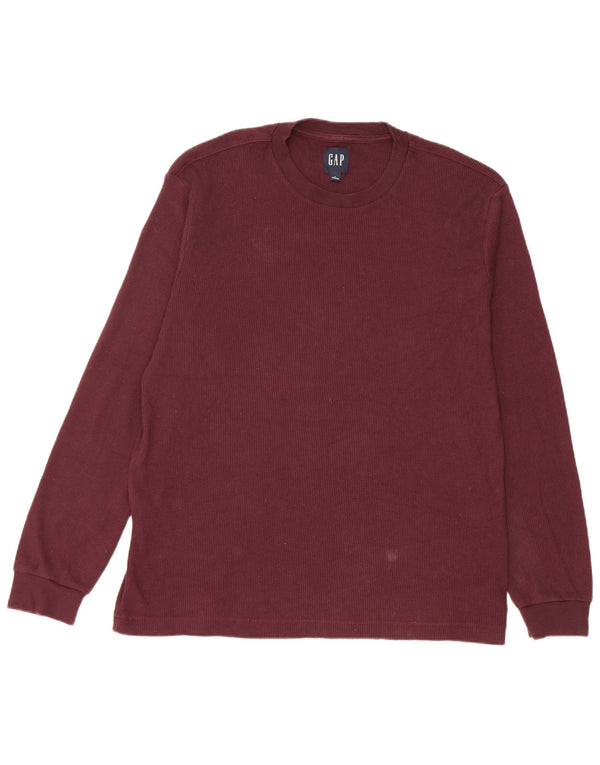 Gap Mens Top Long Sleeve Medium Burgundy Cotton