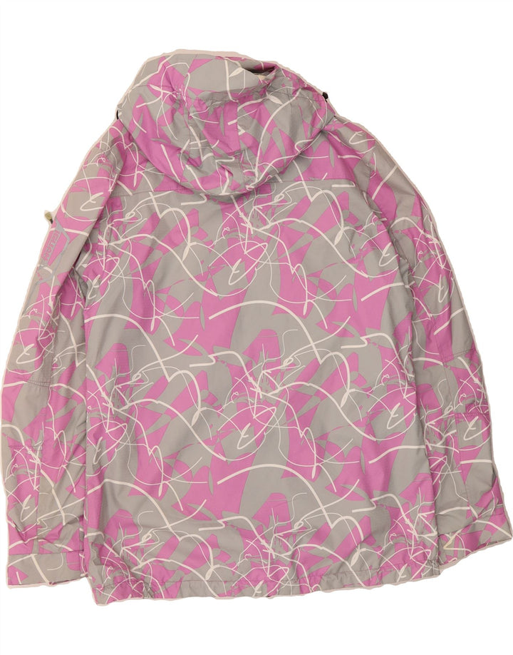 IGUANA Womens Hooded Rain Jacket IT 42 Medium Pink Geometric Polyamide Vintage Iguana and Second-Hand Iguana from Messina Hembry 