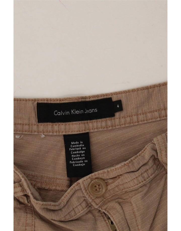 CALVIN KLEIN Womens Cargo Shorts US 4 Small W28  Brown Cotton Vintage Calvin Klein and Second-Hand Calvin Klein from Messina Hembry 