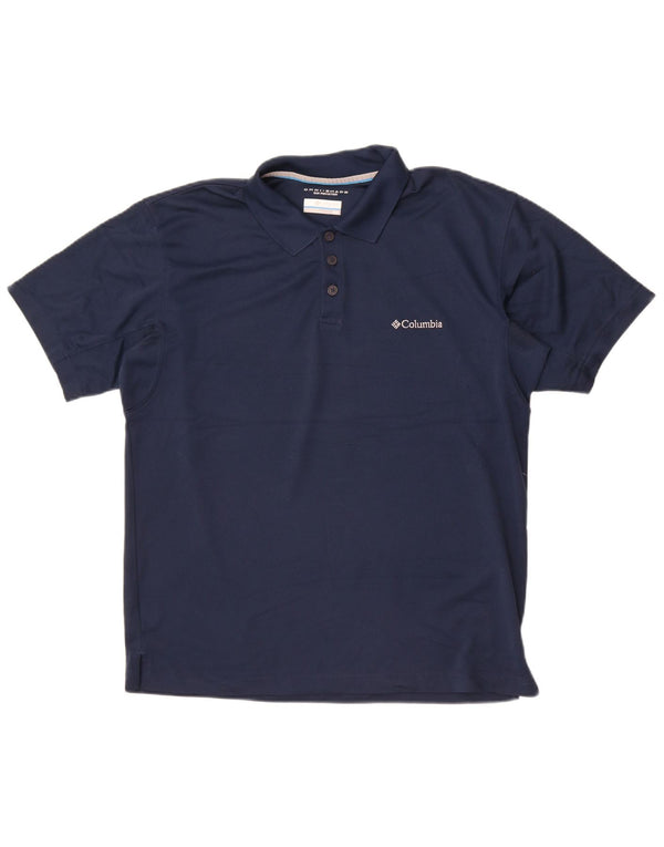 Columbia Mens Omni-Shade Polo Shirt Medium Navy Blue