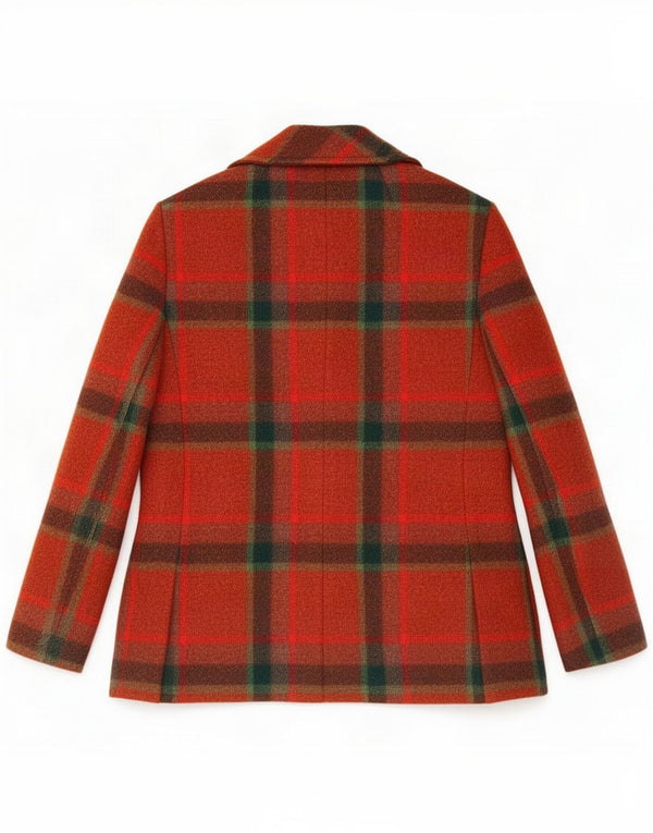 Stylbert Jachetă Blazer pentru femei cu 3 nasturi IT 44 Medium Red Plaid