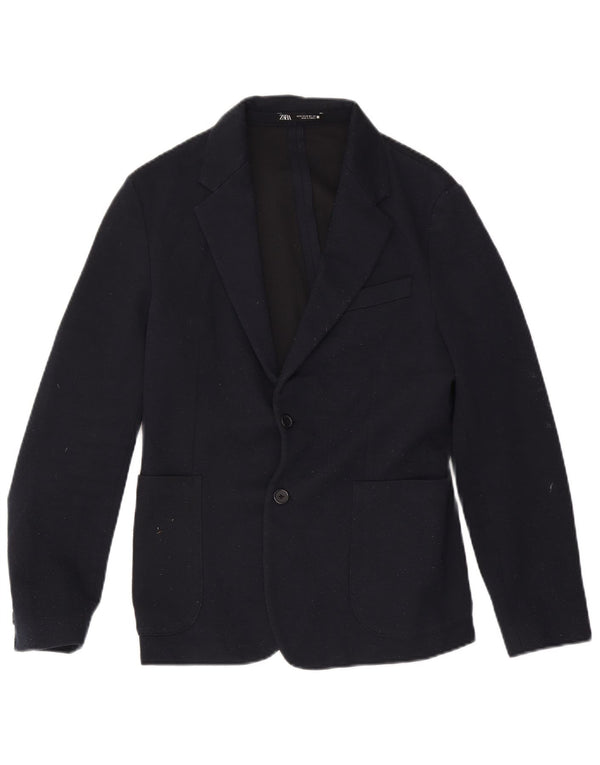 Jachetă blazer pentru bărbați Zara, cu 2 nasturi, UK 38 Mediu, bleumarin, poliester