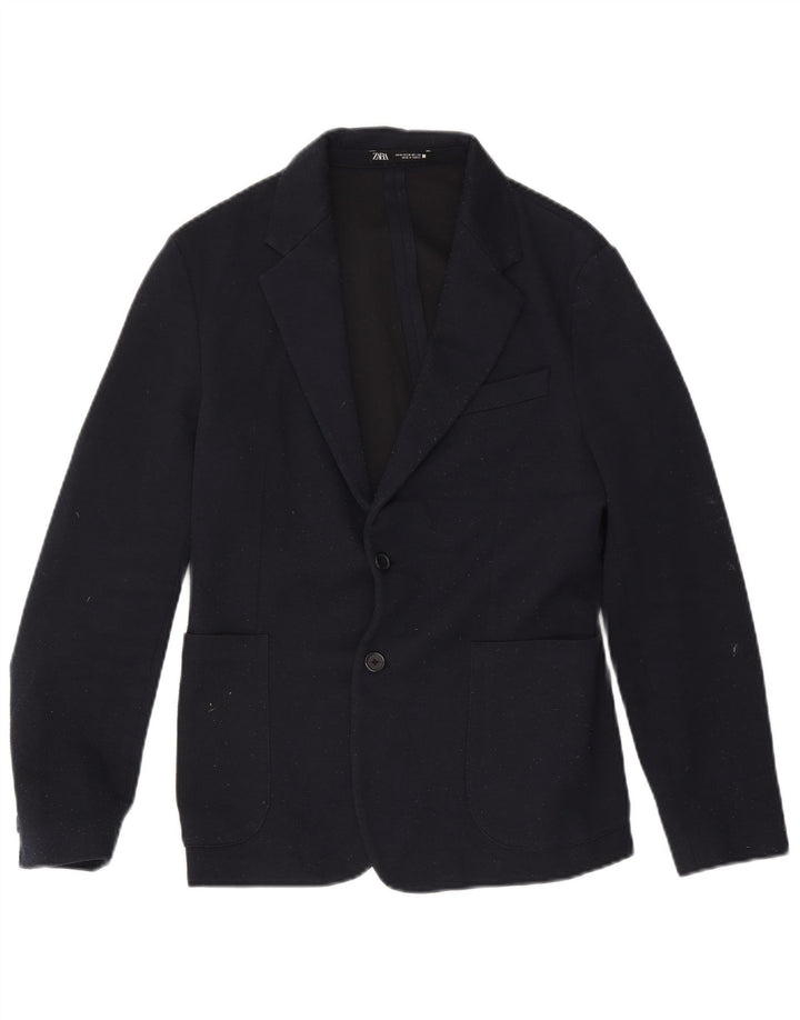 Jachetă blazer pentru bărbați Zara, cu 2 nasturi, UK 38 Mediu, bleumarin, poliester