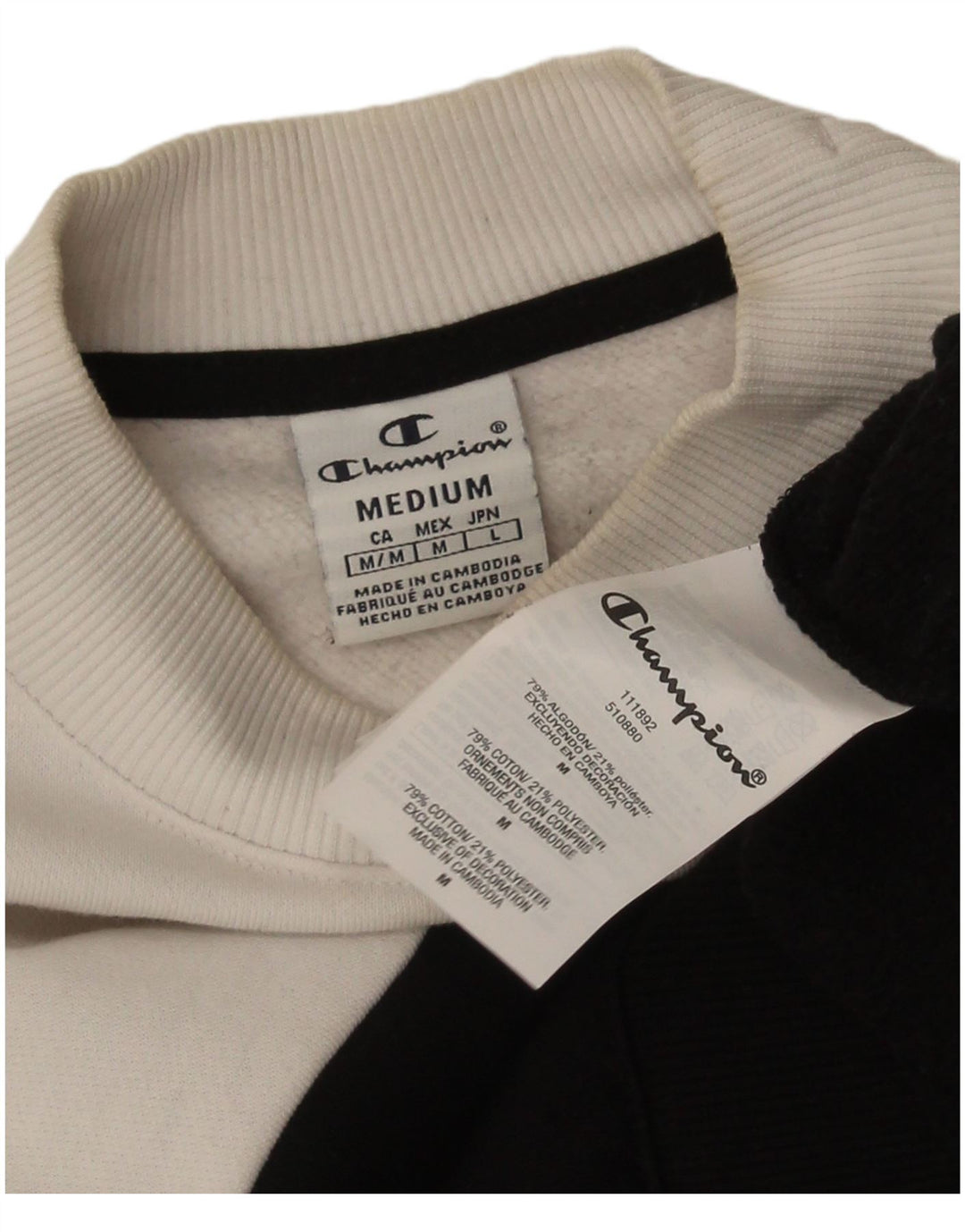 Pulover cu grafic pentru femei Champion UK 14 Medium Black Colorblock