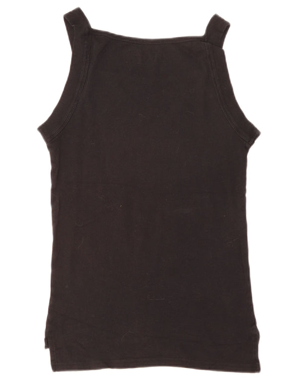 Dickies Womens Slim Vest Top UK 12 Medium Black Bumbac