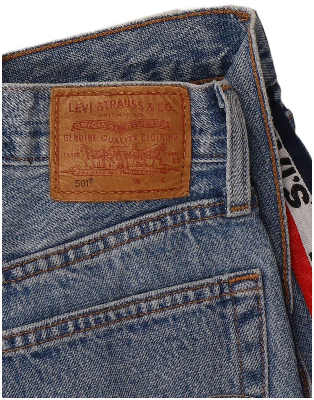 Blugi drepti 501 Graphic pentru femei LEVI'S L28 L27 Albastru