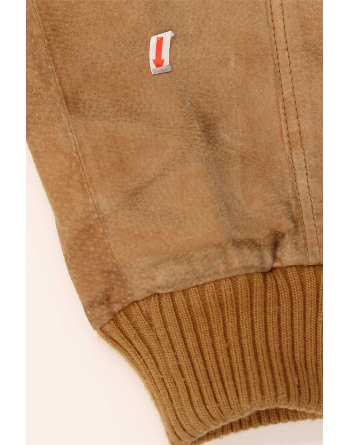 Jachetă vintage pentru bărbați din piele intoarsa UK 42 2XL din piele bej