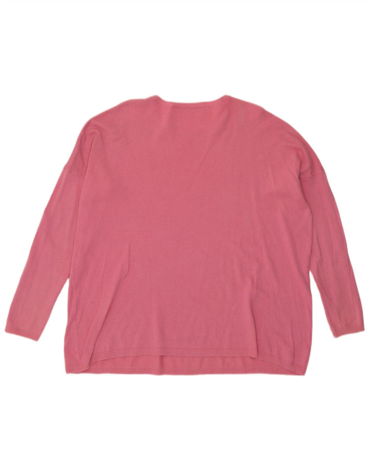 Pulover pentru femei supradimensionat cu gâtul turnat Zara UK 14 Roz mediu