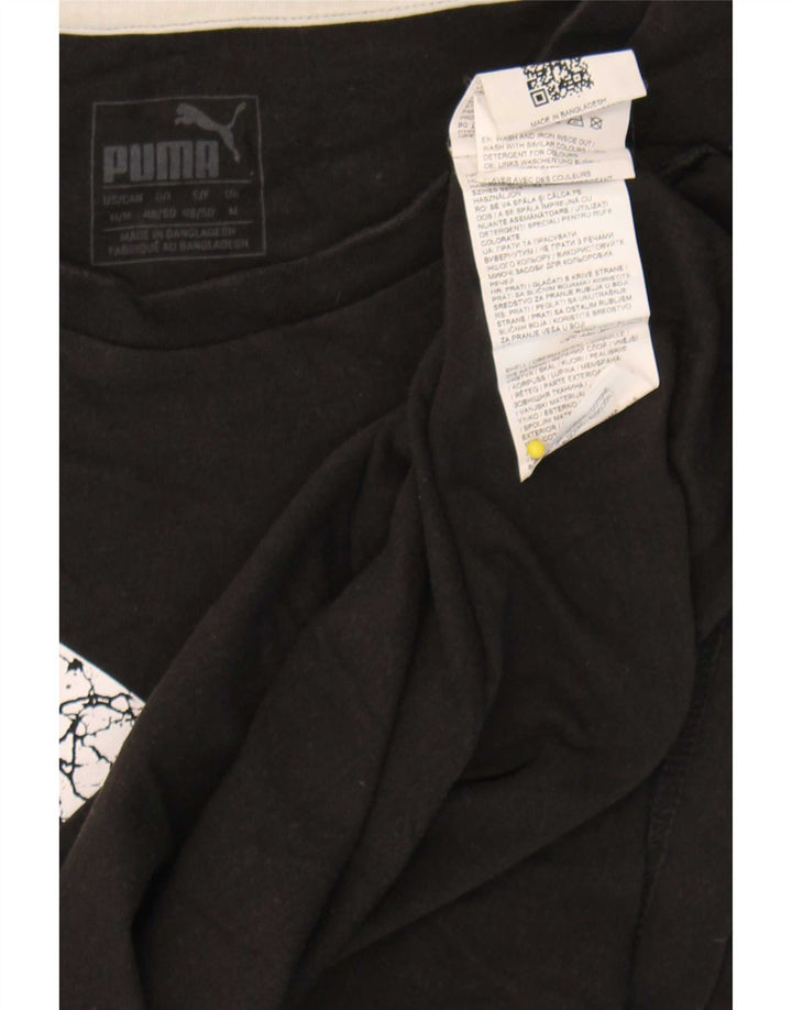 Tricou grafic Puma pentru bărbați Top mediu negru bumbac