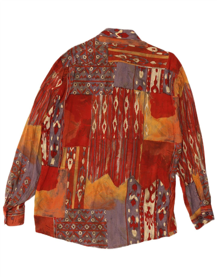 Cămașă Vintage pentru bărbați cu model abstract, viscoză medie multicoloră