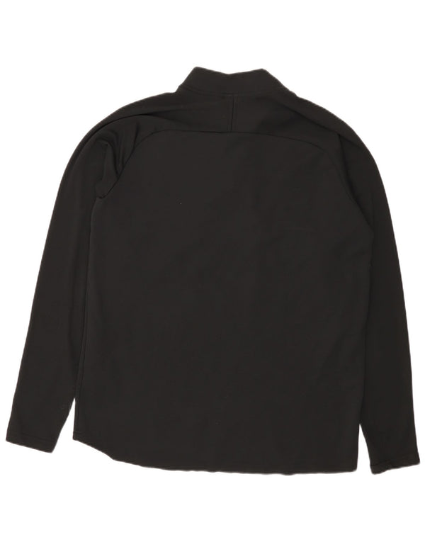 Top de trening pentru bărbați Dri Fit, cu fermoar și gât, negru, colorblock