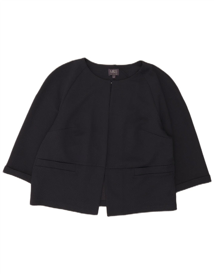Jachetă pentru femei Marks & Spencer crop cu mâneci 3/4 UK 16, mare, bleumarin