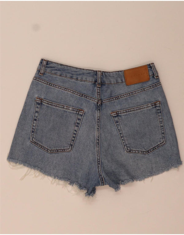 TOPSHOP Pantaloni scurți din denim pentru femei UK 10 Small W28 Blue Bumbac