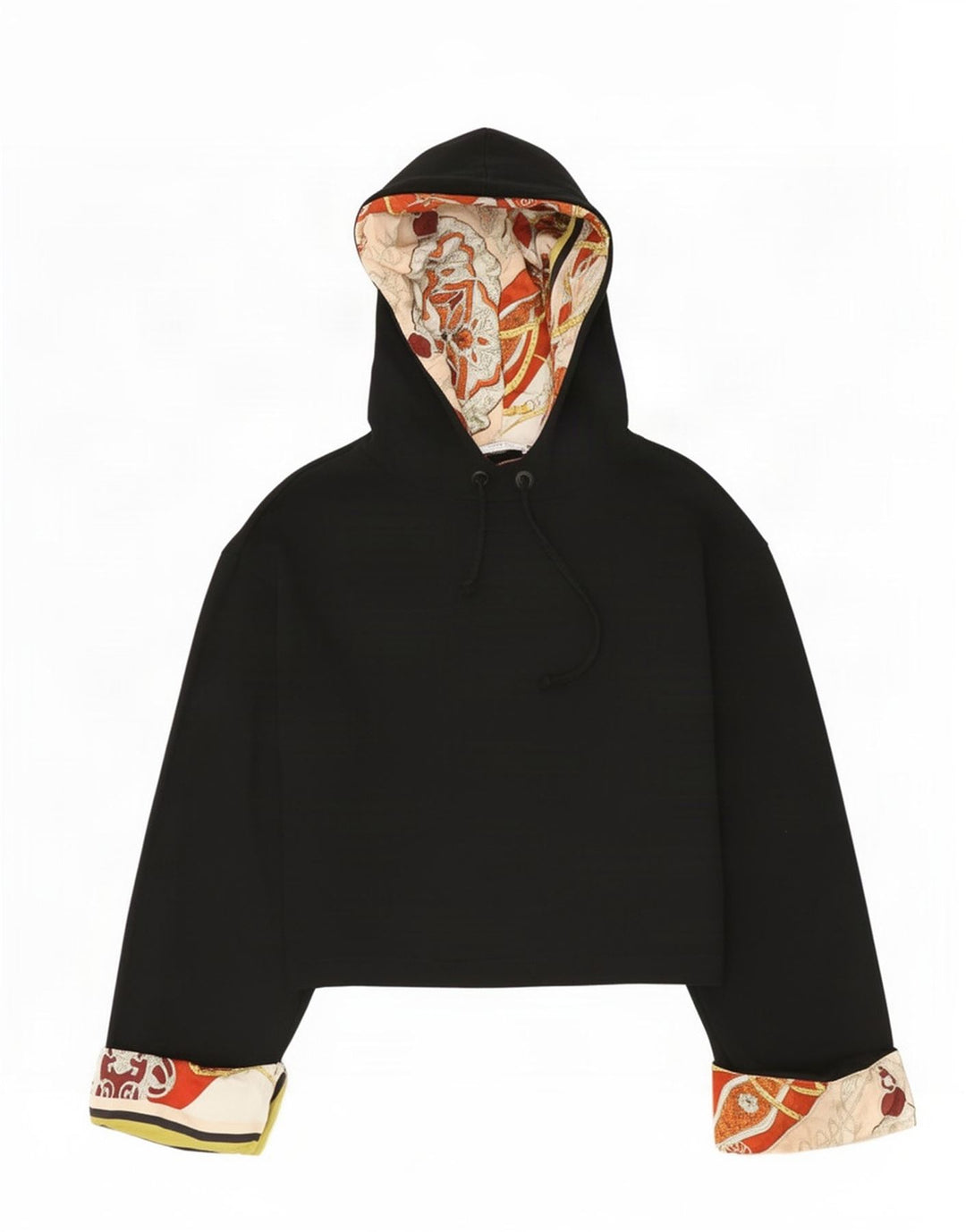 Pulover supradimensionat cu glugă cu model abstract de decupat Zara UK 10 Mic Negru