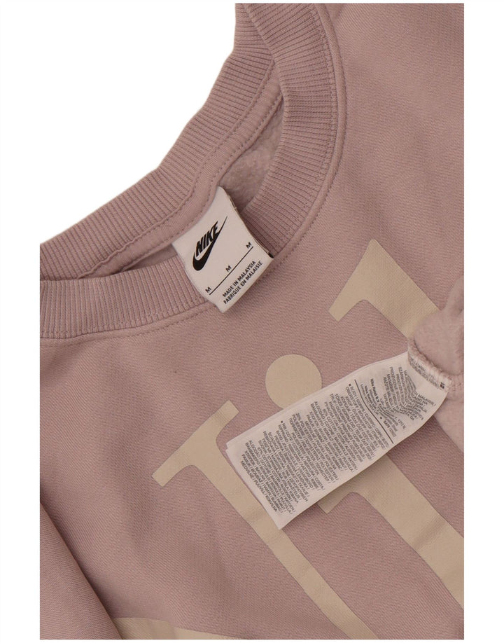 Pulover supradimensionat cu grafic Nike pentru femei UK 14 Bumbac violet mediu