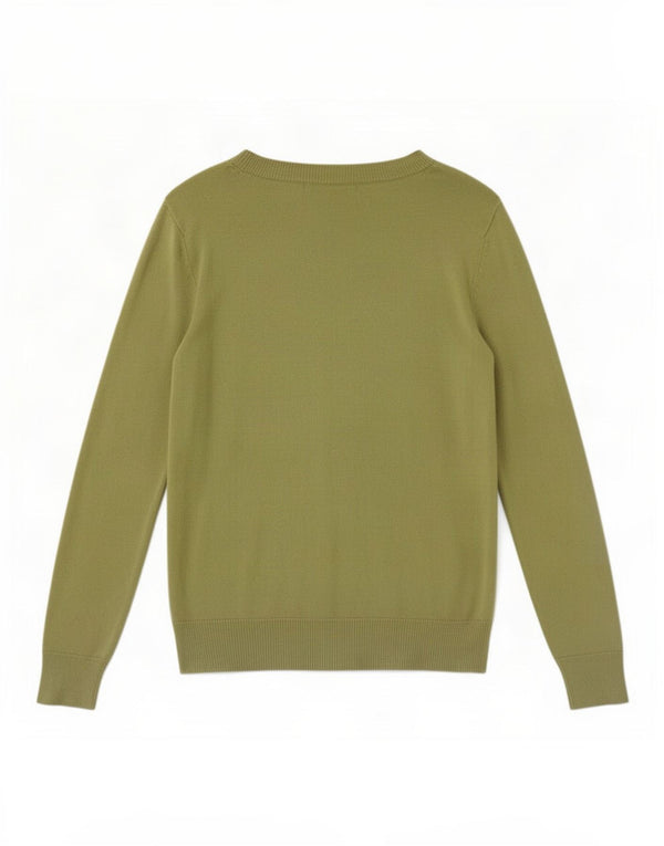 Pulover pentru femei Marks & Spencer cu gât de barcă UK 6 XS verde acrilic