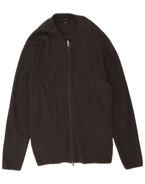 Pulover cardigan cu fermoar complet Massimo Dutti pentru bărbați, bumbac gri XL