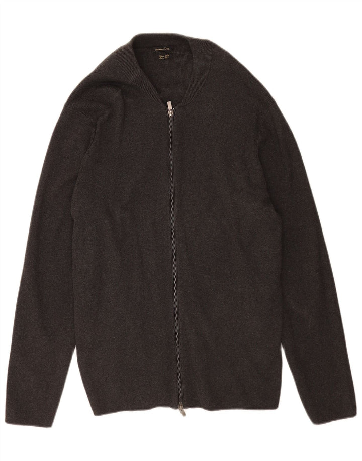 Pulover cardigan cu fermoar complet Massimo Dutti pentru bărbați, bumbac gri XL