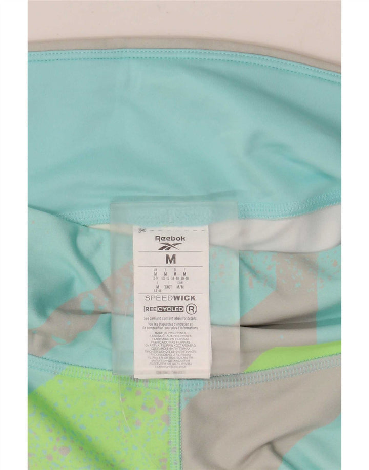 Leggings Capri Reebok pentru femei Marea Britanie 12/14 Poliester geometric turcoaz mediu