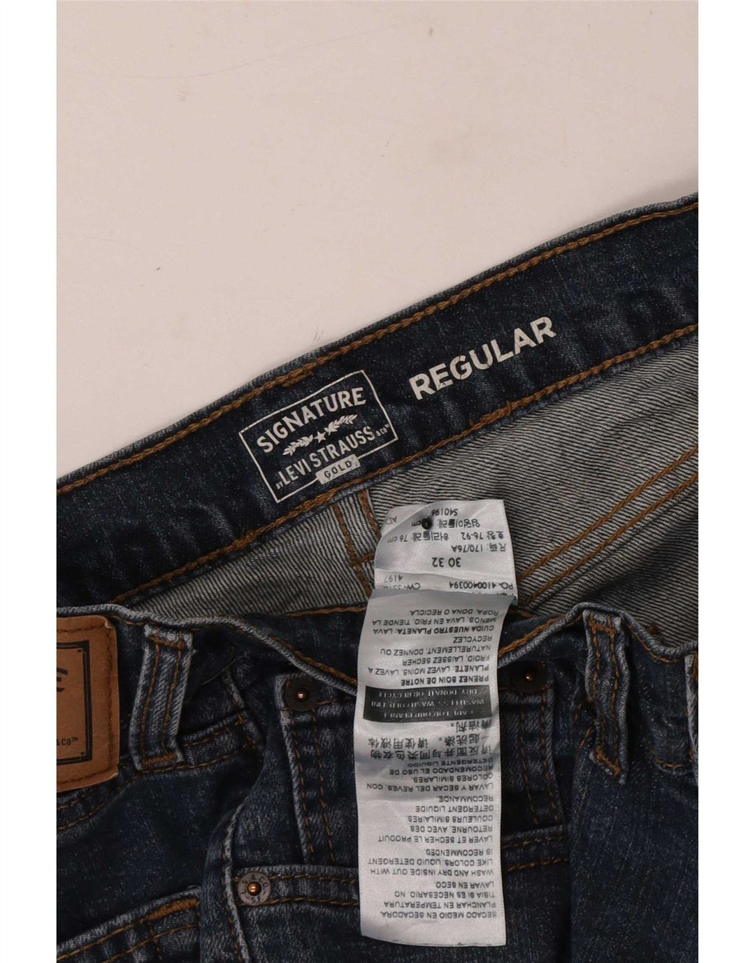 Blugi drepti obișnuiți pentru bărbați Levi's Signature L30 L32 Bumbac albastru