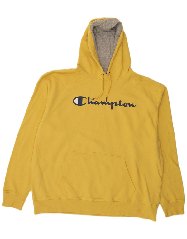 Pulover cu glugă cu grafic pentru bărbați Champion, bumbac galben 2XL