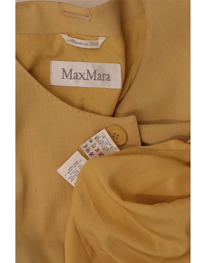 Jachetă Blazer pentru femei Max Mara cu 1 nasture cu paragate UK 16, mare, galbenă