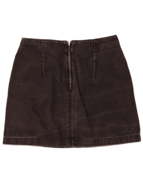 Fusta de blugi Topshop pentru femei UK 10 Small W28 Bumbac floral negru