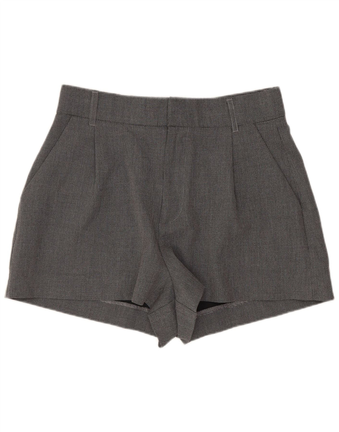 Pantaloni caldi pentru femei cu talie înaltă Zara Medium W28 Gri Houndstooth