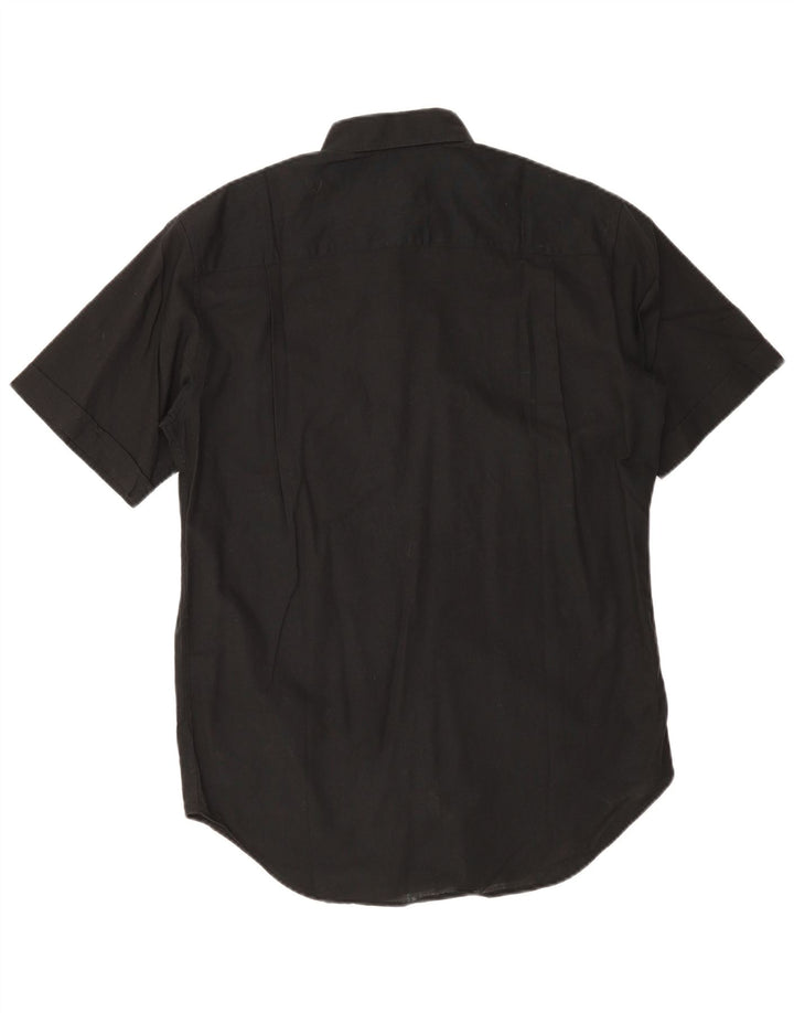 Trussardi Cămașă cu mânecă scurtă pentru bărbați Mărimea 40 151/2 Medium Negru
